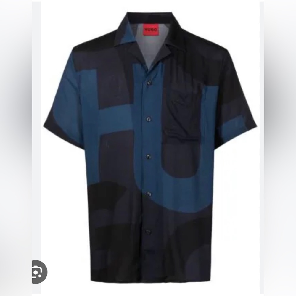 HUGO BOSS Ellino button up short sleeve, size XL